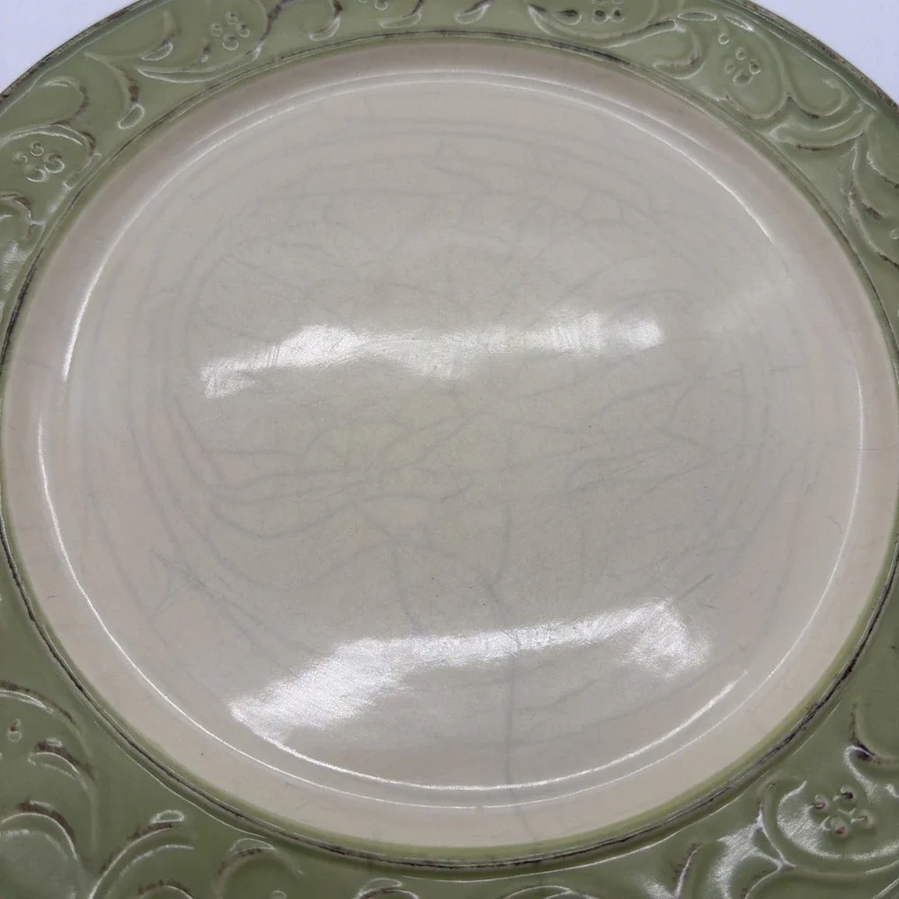 SET OF 3 PIER 1 ANTIQUE FLORAL DINNER PLATES 10 7/8